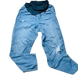 1822 Denim‎ Maternity Jeans Womens 10 Distressed Stretch Bootcut Blue 30